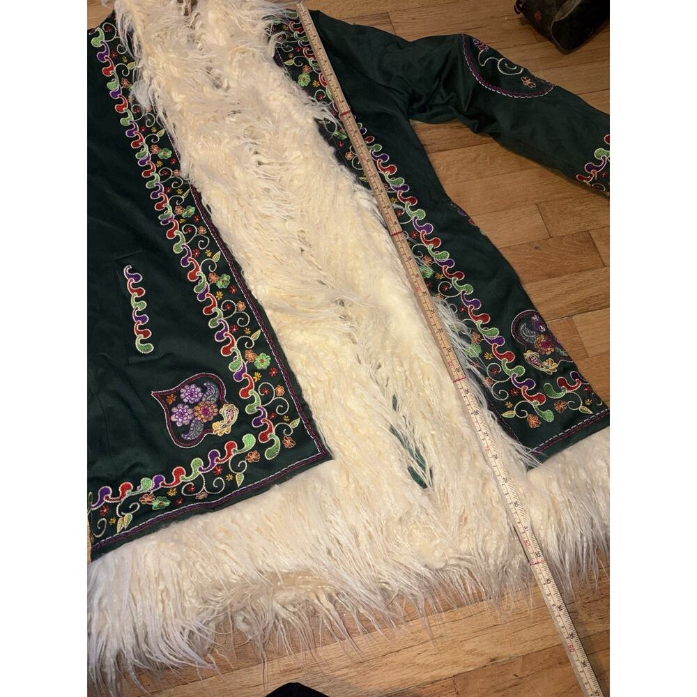 NWT Hippie Shake Heroes Breaking Hearts Green Embroidered Penny Lane Coat - Picture 15 of 16